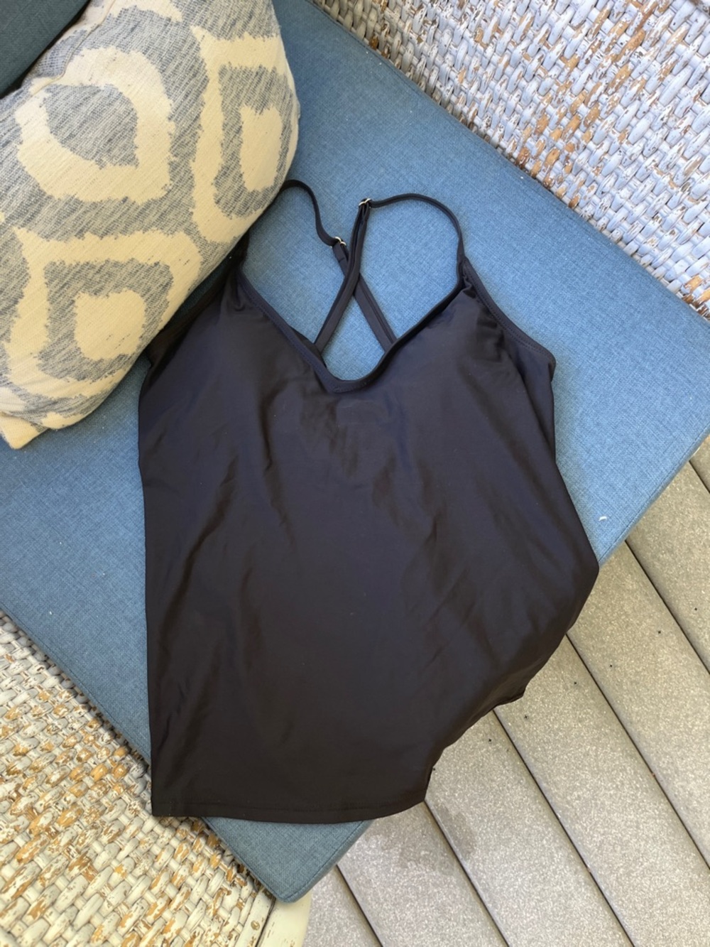 Black Women’s Strappy V-Neck Tank swim top